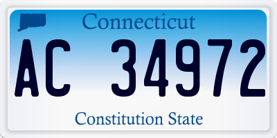 CT license plate AC34972