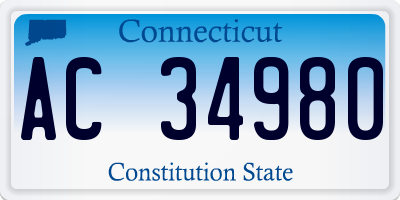 CT license plate AC34980