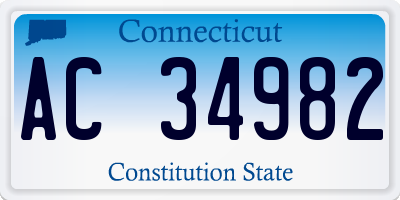 CT license plate AC34982