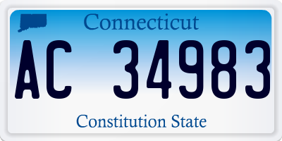 CT license plate AC34983