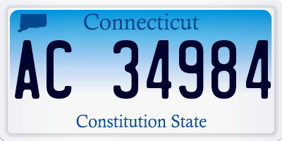 CT license plate AC34984
