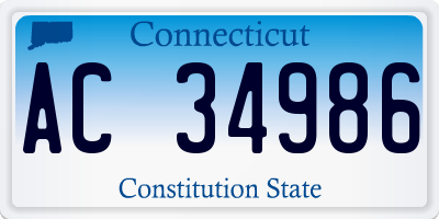 CT license plate AC34986