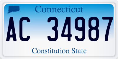 CT license plate AC34987