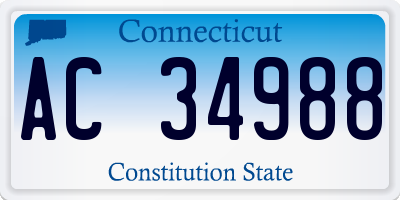 CT license plate AC34988