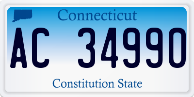 CT license plate AC34990