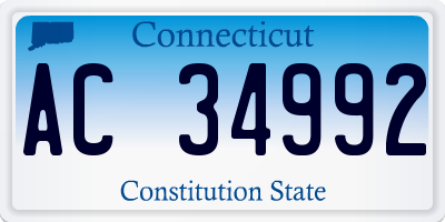 CT license plate AC34992