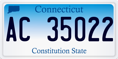 CT license plate AC35022