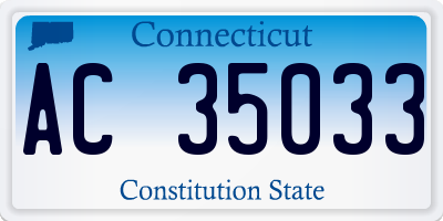 CT license plate AC35033