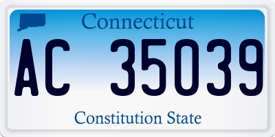 CT license plate AC35039