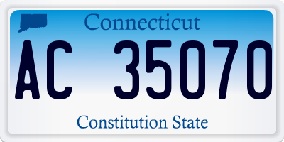 CT license plate AC35070