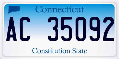 CT license plate AC35092