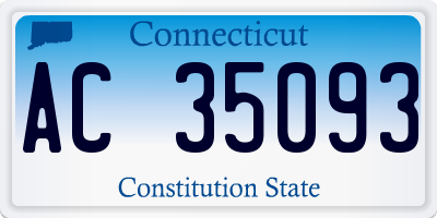 CT license plate AC35093