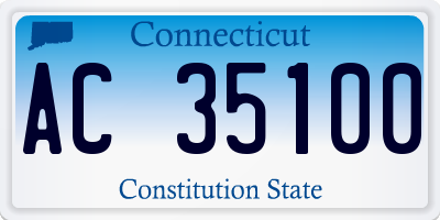 CT license plate AC35100