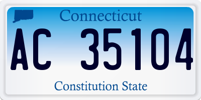 CT license plate AC35104