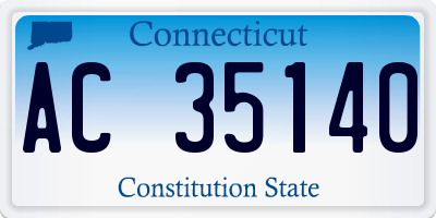 CT license plate AC35140