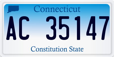 CT license plate AC35147
