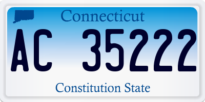 CT license plate AC35222