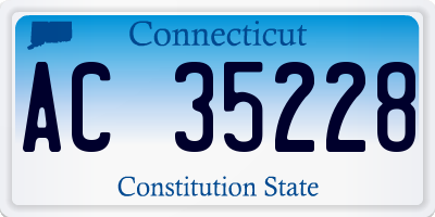 CT license plate AC35228