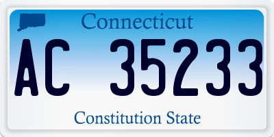 CT license plate AC35233