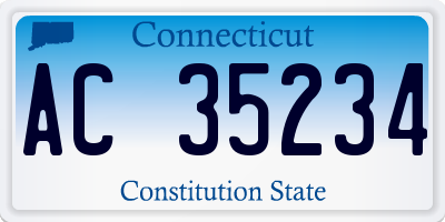 CT license plate AC35234