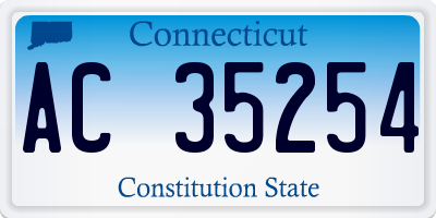 CT license plate AC35254