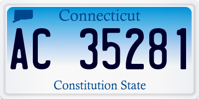 CT license plate AC35281