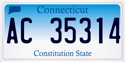 CT license plate AC35314
