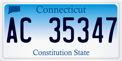 CT license plate AC35347