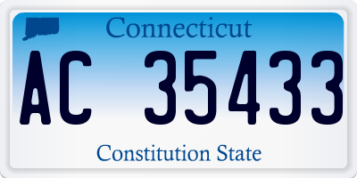 CT license plate AC35433