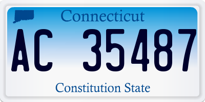 CT license plate AC35487