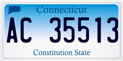 CT license plate AC35513