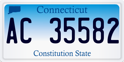 CT license plate AC35582