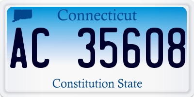 CT license plate AC35608