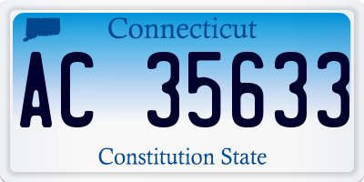 CT license plate AC35633
