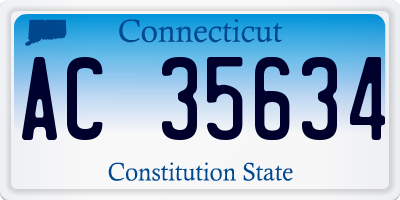 CT license plate AC35634