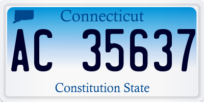 CT license plate AC35637