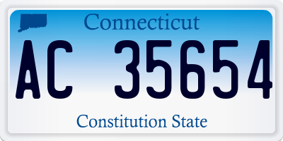 CT license plate AC35654