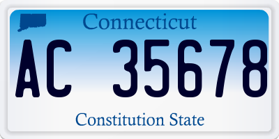 CT license plate AC35678