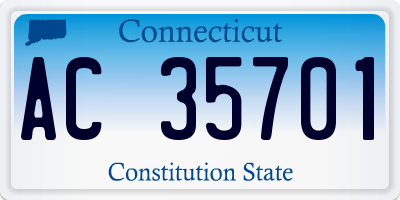CT license plate AC35701