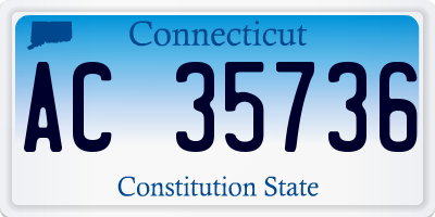 CT license plate AC35736