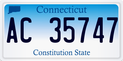 CT license plate AC35747