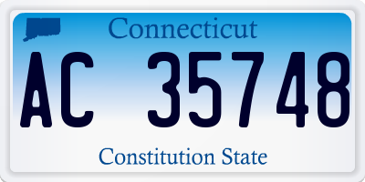 CT license plate AC35748