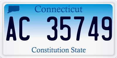 CT license plate AC35749