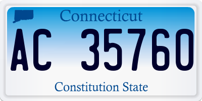 CT license plate AC35760