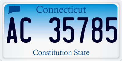 CT license plate AC35785