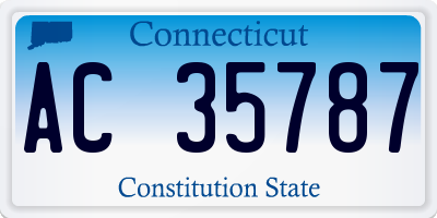 CT license plate AC35787