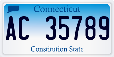 CT license plate AC35789