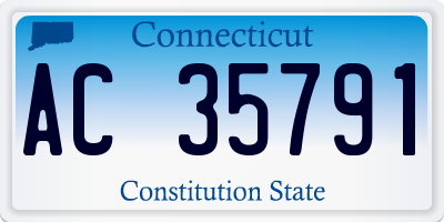 CT license plate AC35791