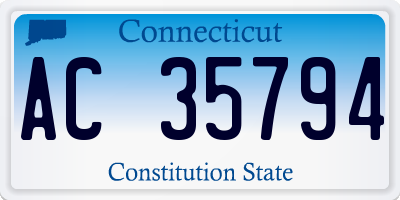 CT license plate AC35794