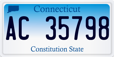 CT license plate AC35798